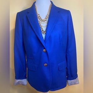 EUC - J. Crew Schoolboy Blazer, 100% Wool, Royal Blue w/Gold Buttons, Size 10